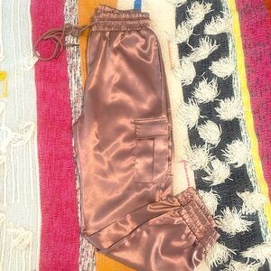 Satin Cargo Joggers